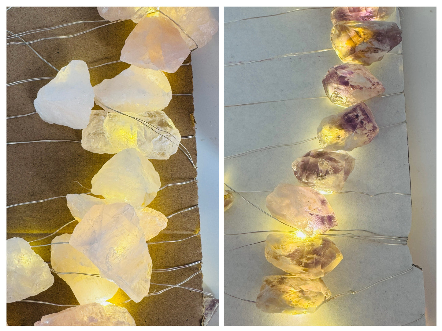Crystal Fairy Lights Amethyst & Rose Quartz 3M