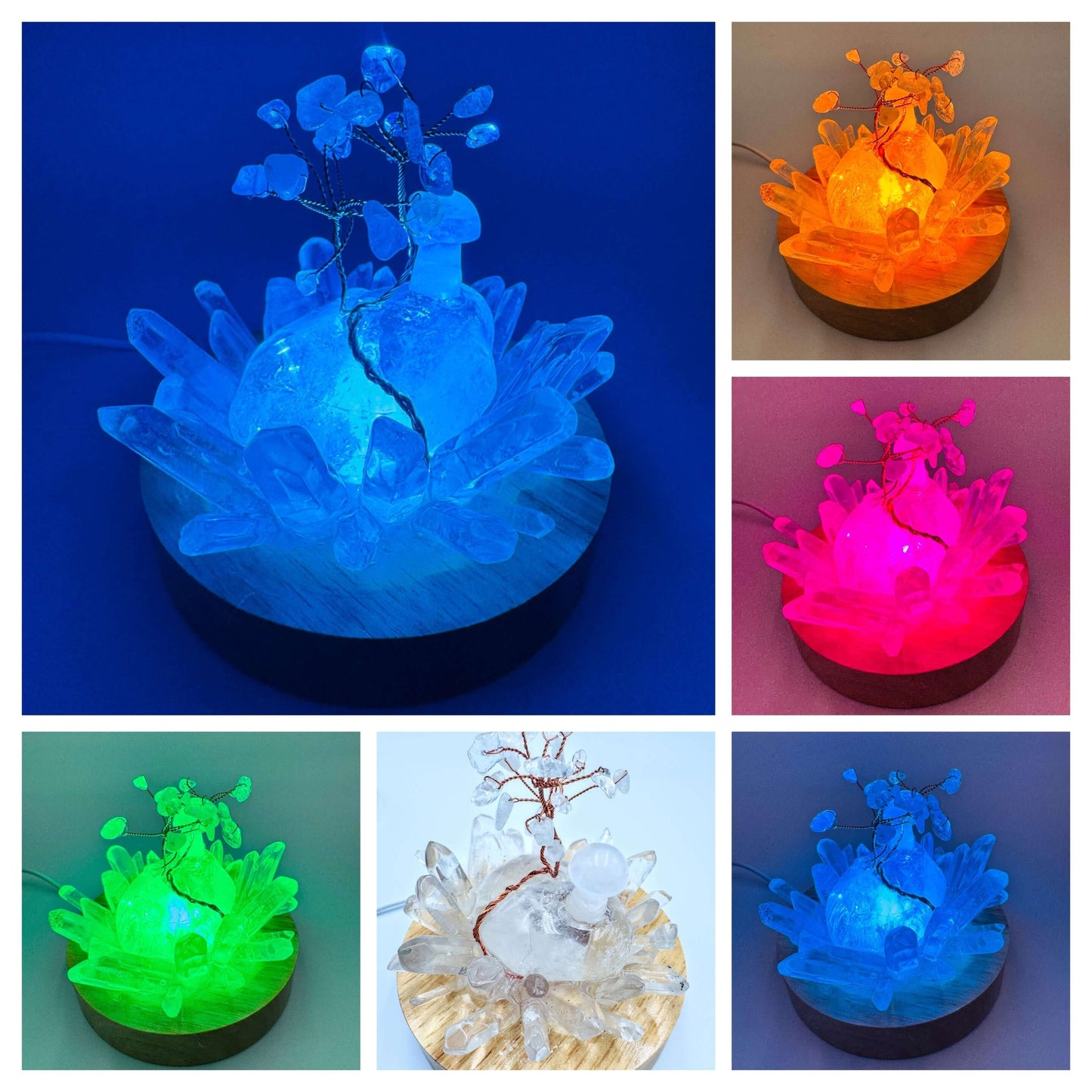 Crystal Lamp Clear Quartz Cluster Lamp /LG