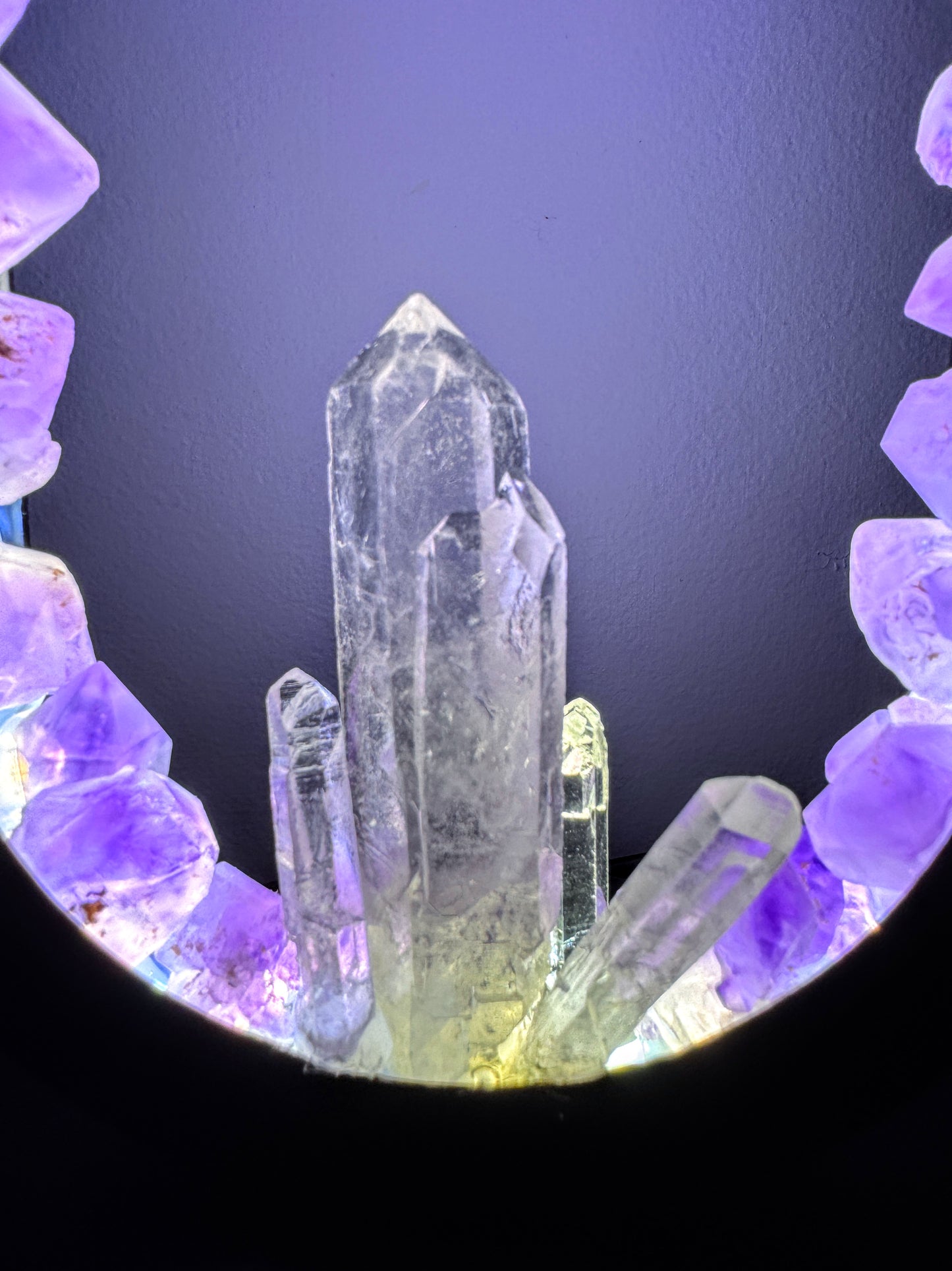 Amethyst Flower & Clear Quartz Lamp