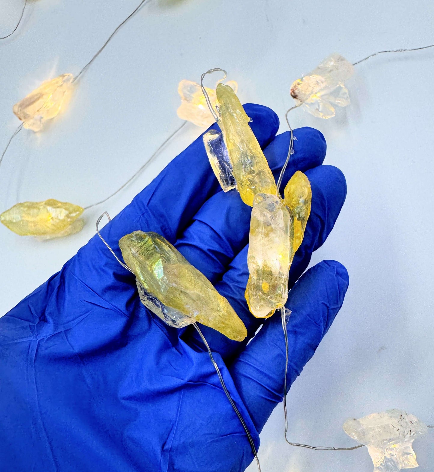 Crystal Fairy Lights Clear Quartz & Yellow Aura Quartz 3M