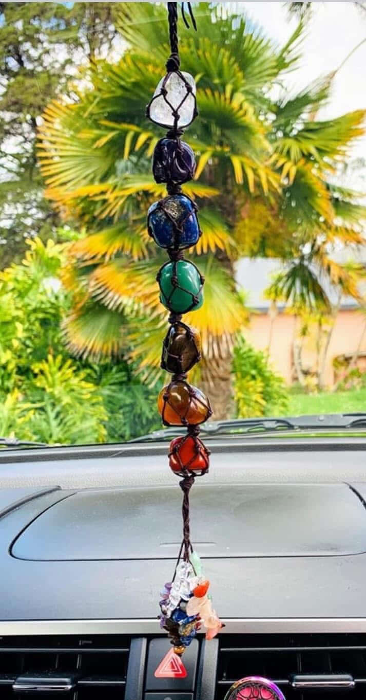 Crystal Chakra Hanger For Rear View Mirror