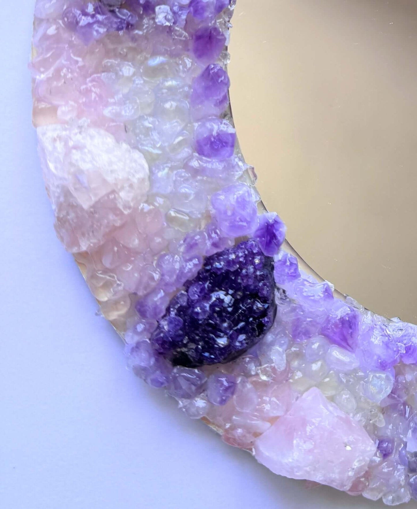 Crystal Mirror “Amethyst Bloom” 28cm