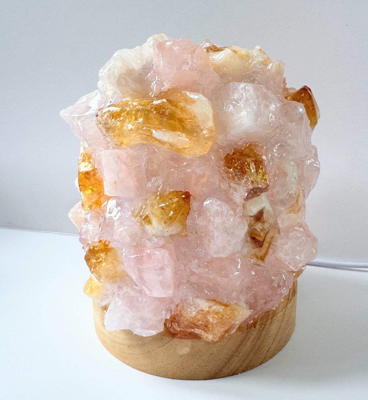 Rose Quartz & Citrine Dome Lamp (L)