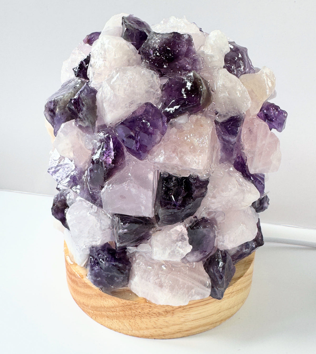 Amethyst & Rose Quartz Dome Lamp (L)