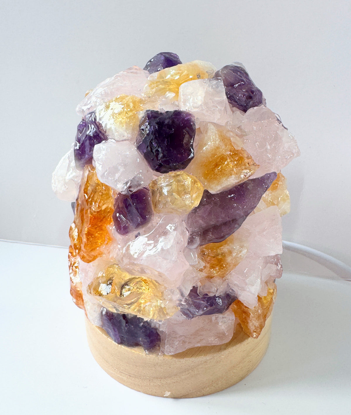 Amethyst Citrine & Rose Quartz Dome Lamp (M)