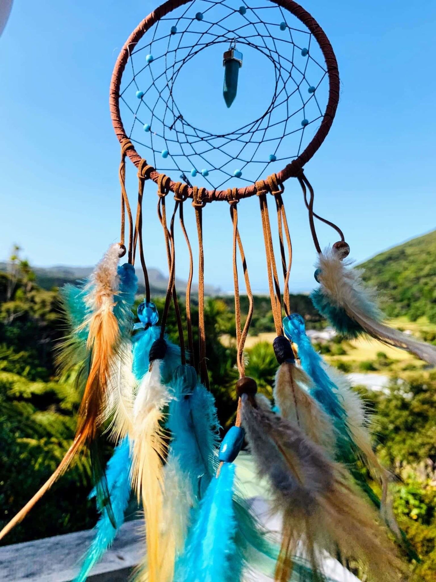 Dream Catcher Turquoise & Tan Round