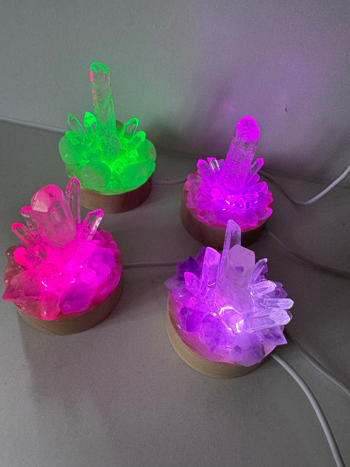 Crystal Cluster Lamp Amethyst & Clear Quartz