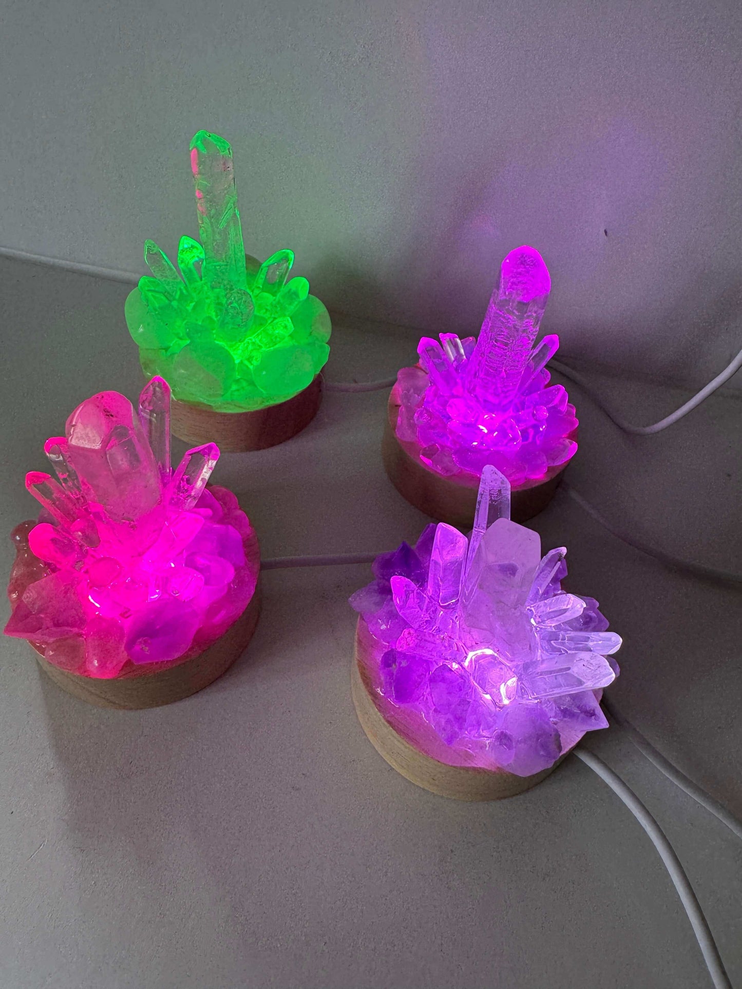 Crystal Cluster Lamp Amethyst & Clear Quartz