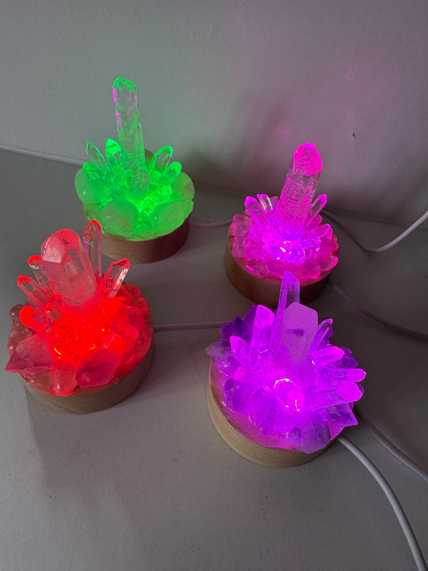 Crystal Cluster Lamp Opalite & Clear Quartz SM