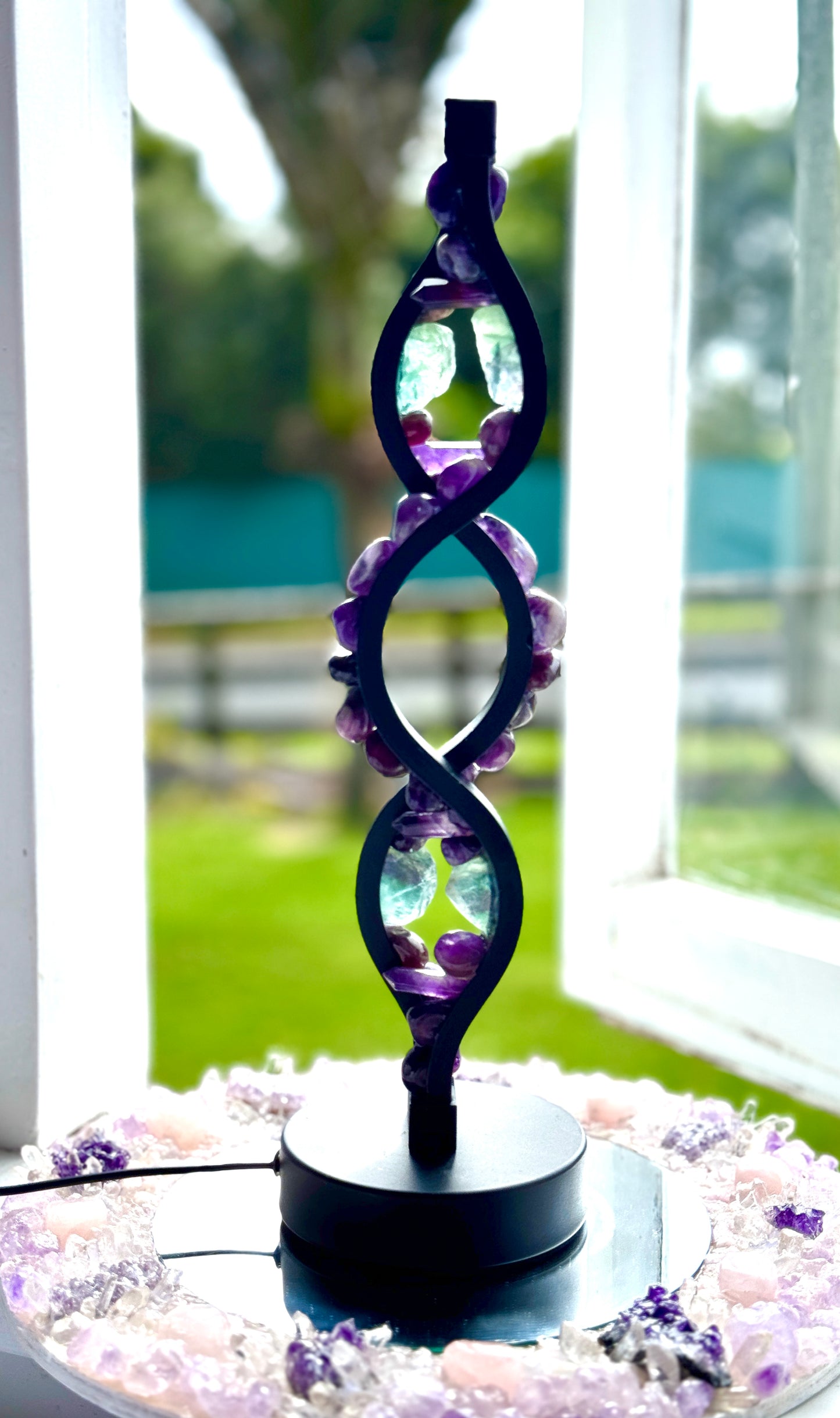 Spirit Light Spiral Twist Crystal Lamp