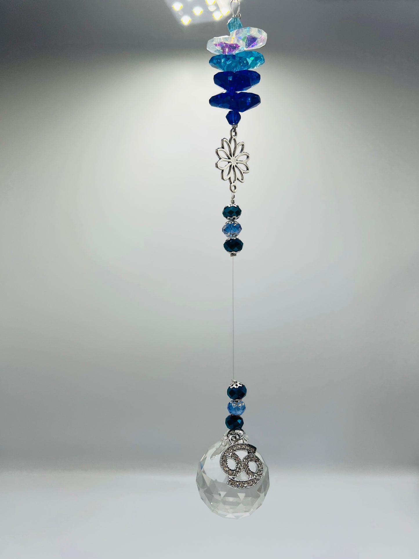 Flower Zodiac Sun Catcher with charm.