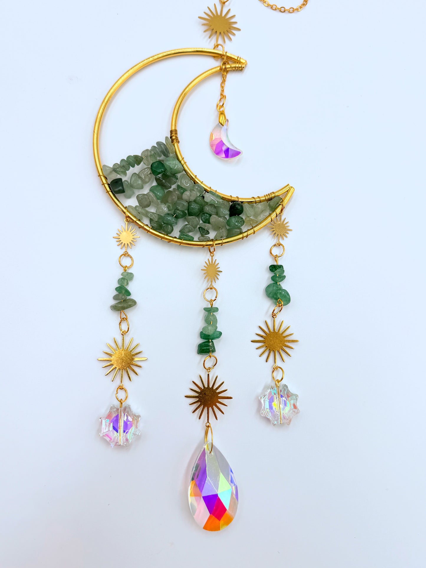 Crescent Moon Crystal Chip Sun Catchers