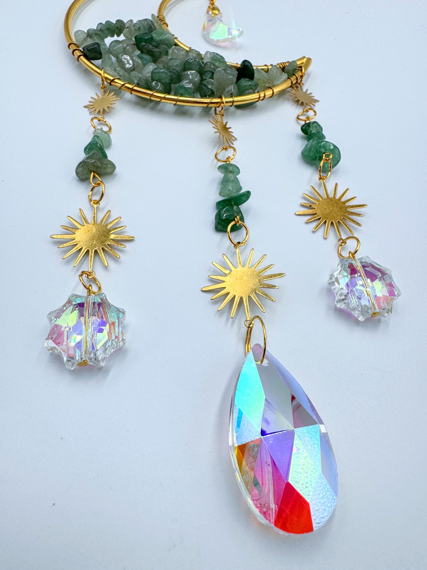 Crescent Moon Crystal Chip Sun Catchers