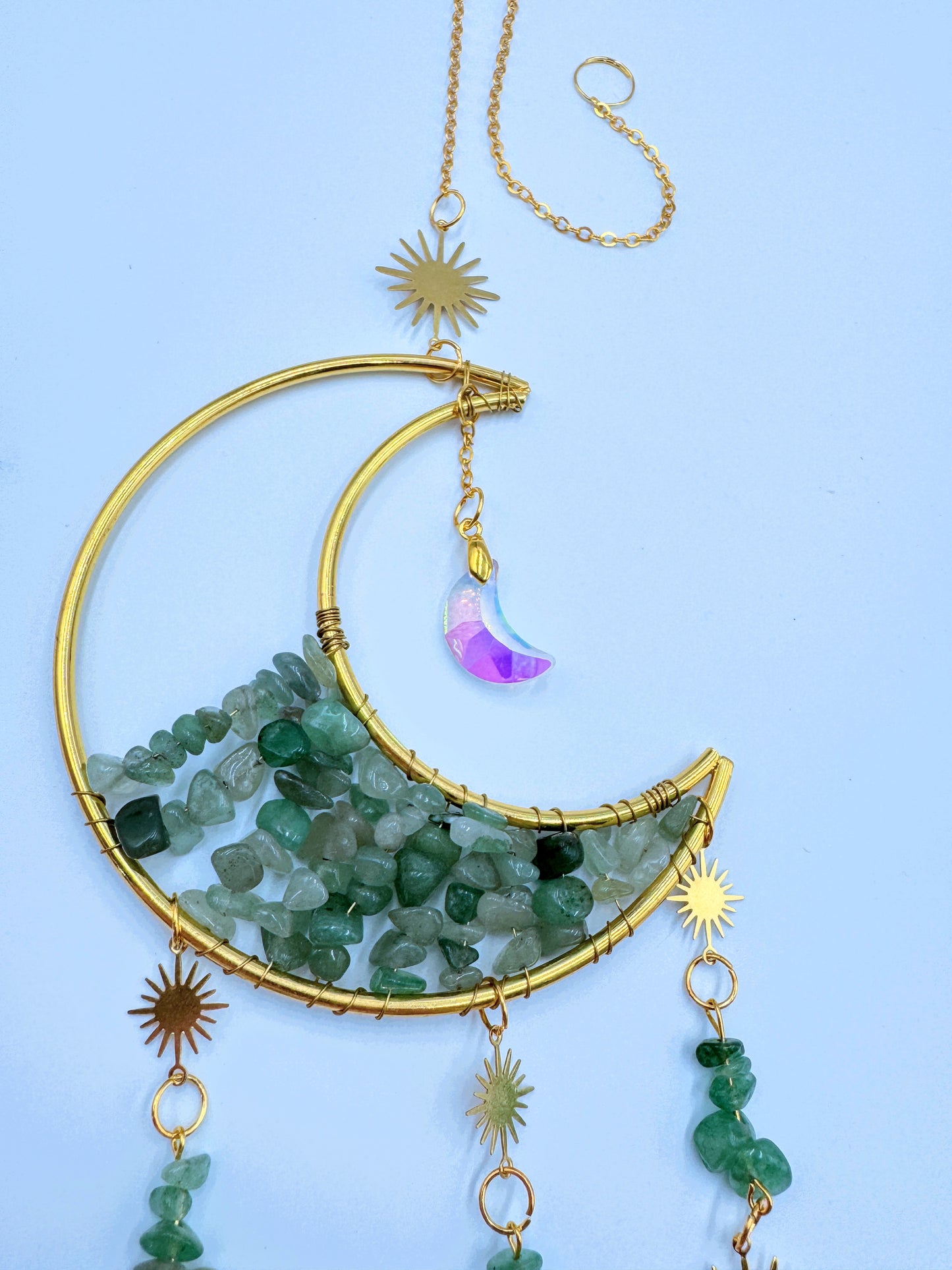 Crescent Moon Crystal Chip Sun Catchers