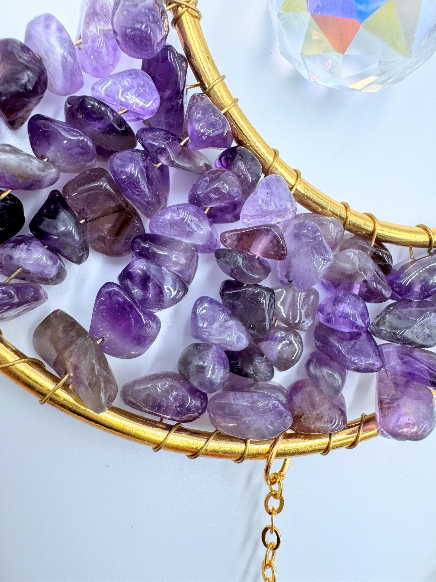 Crescent Moon Crystal Chip Sun Catchers