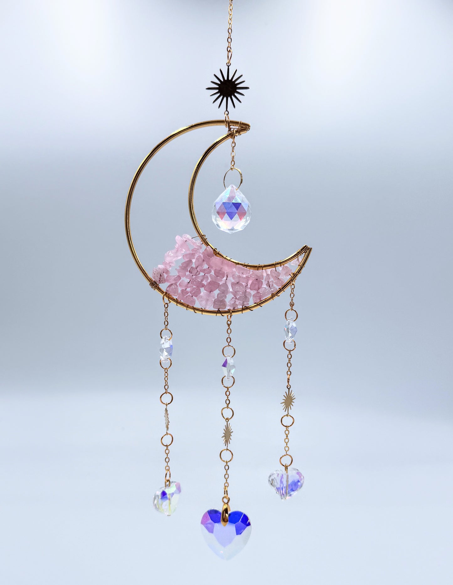 Crescent Moon Crystal Chip Sun Catchers