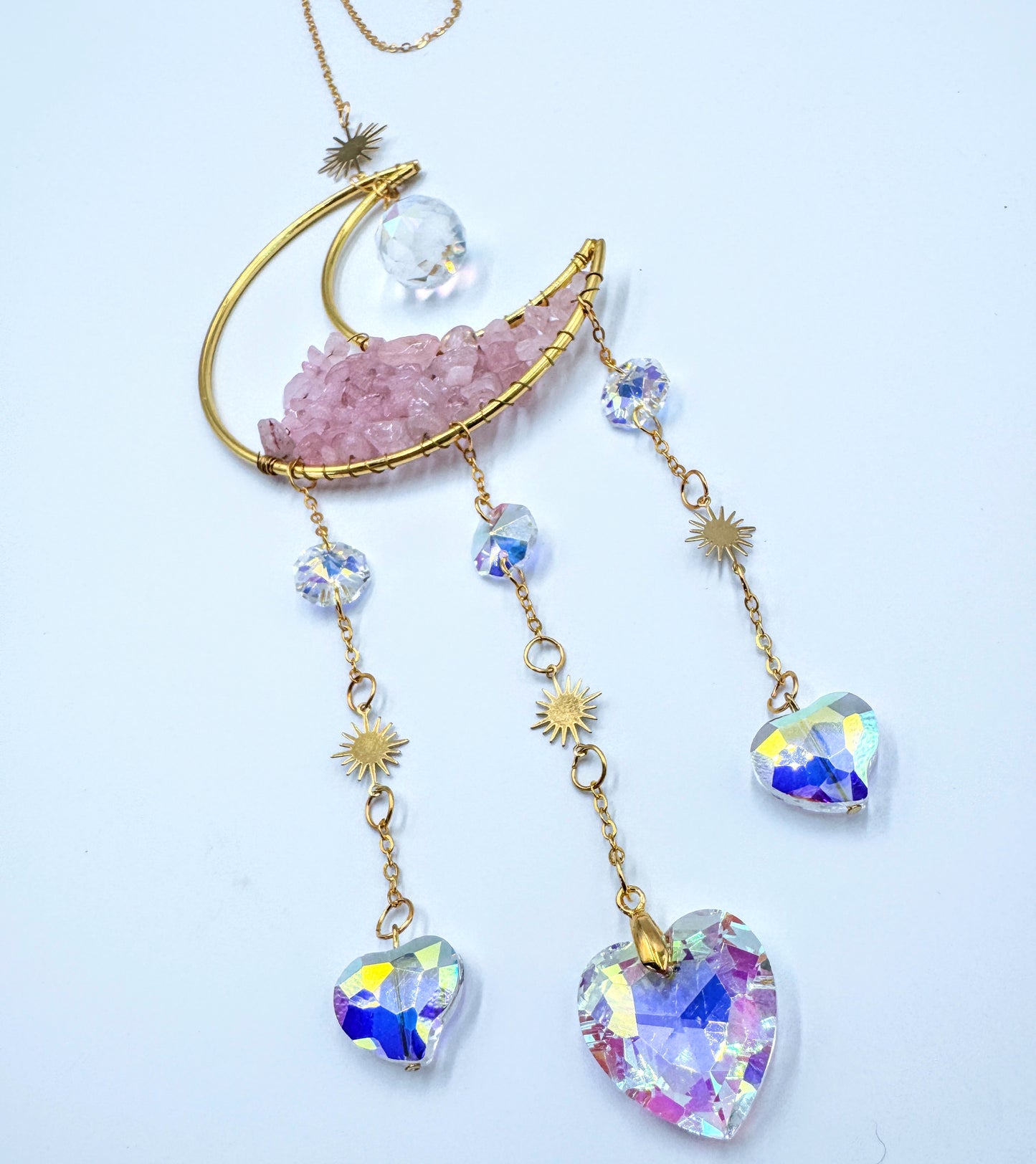 Crescent Moon Crystal Chip Sun Catchers