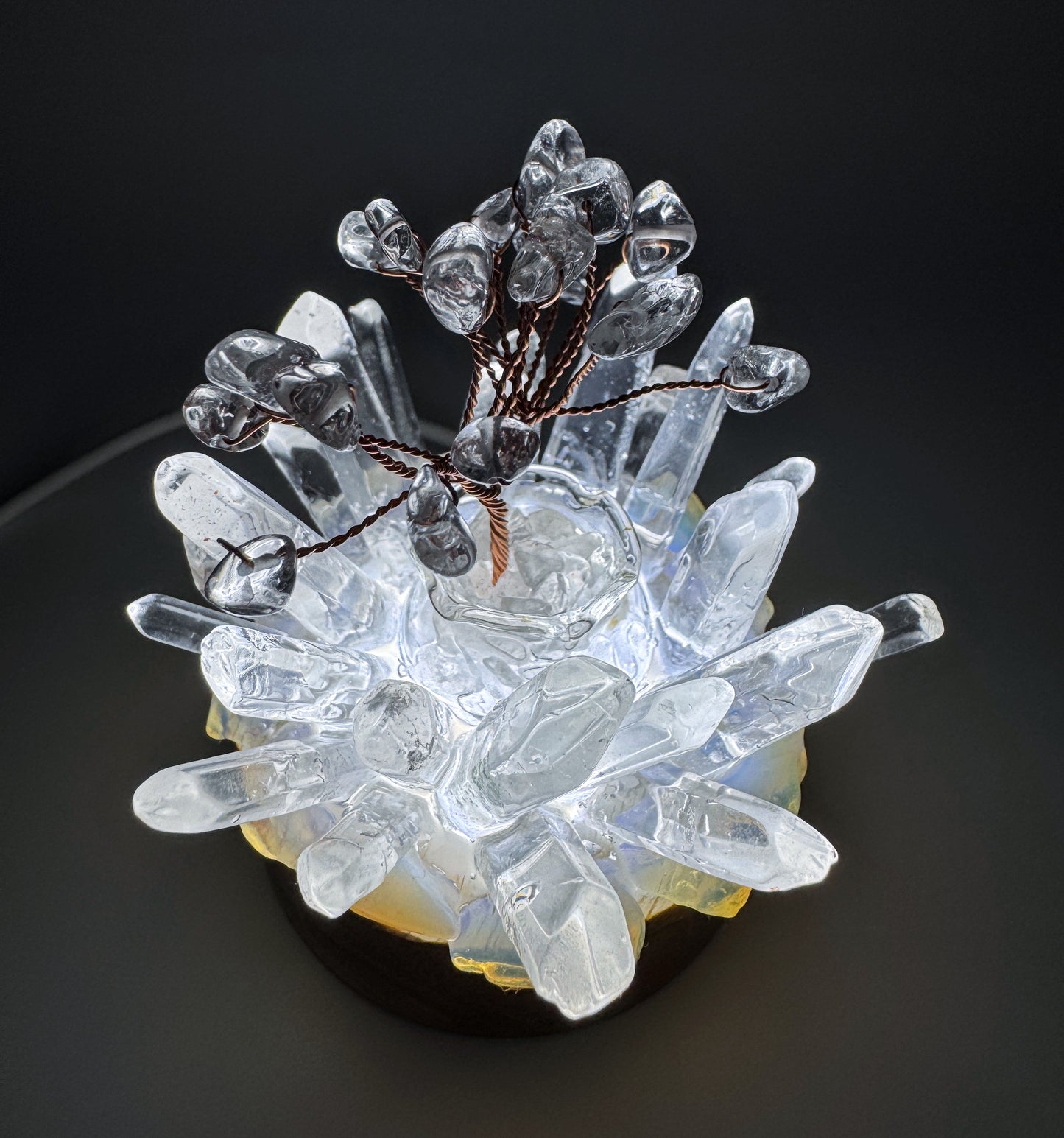 Clear Quartz Tree & Points Cluster Lamp/SM
