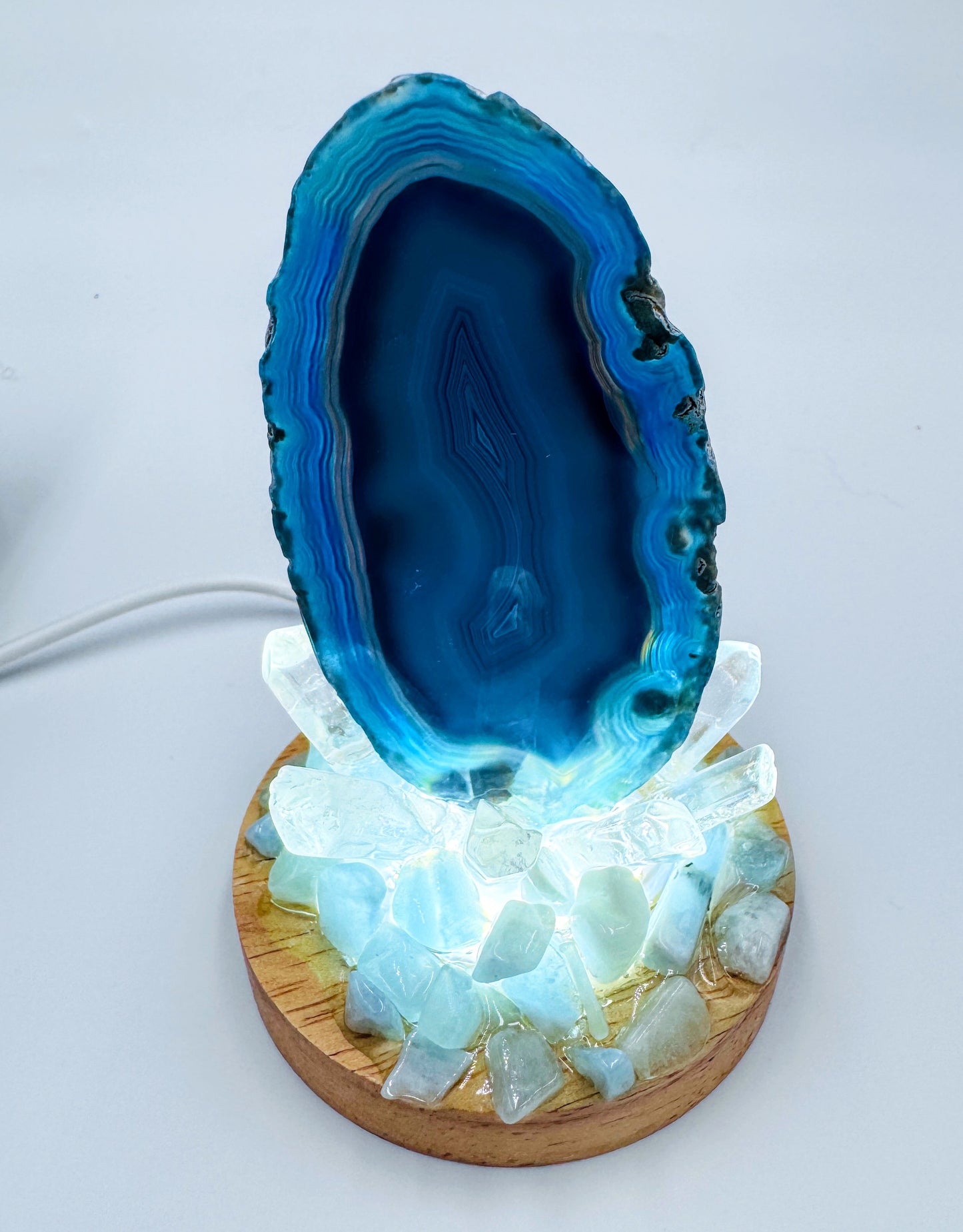 Blue Agate Cluster Lamp /SM