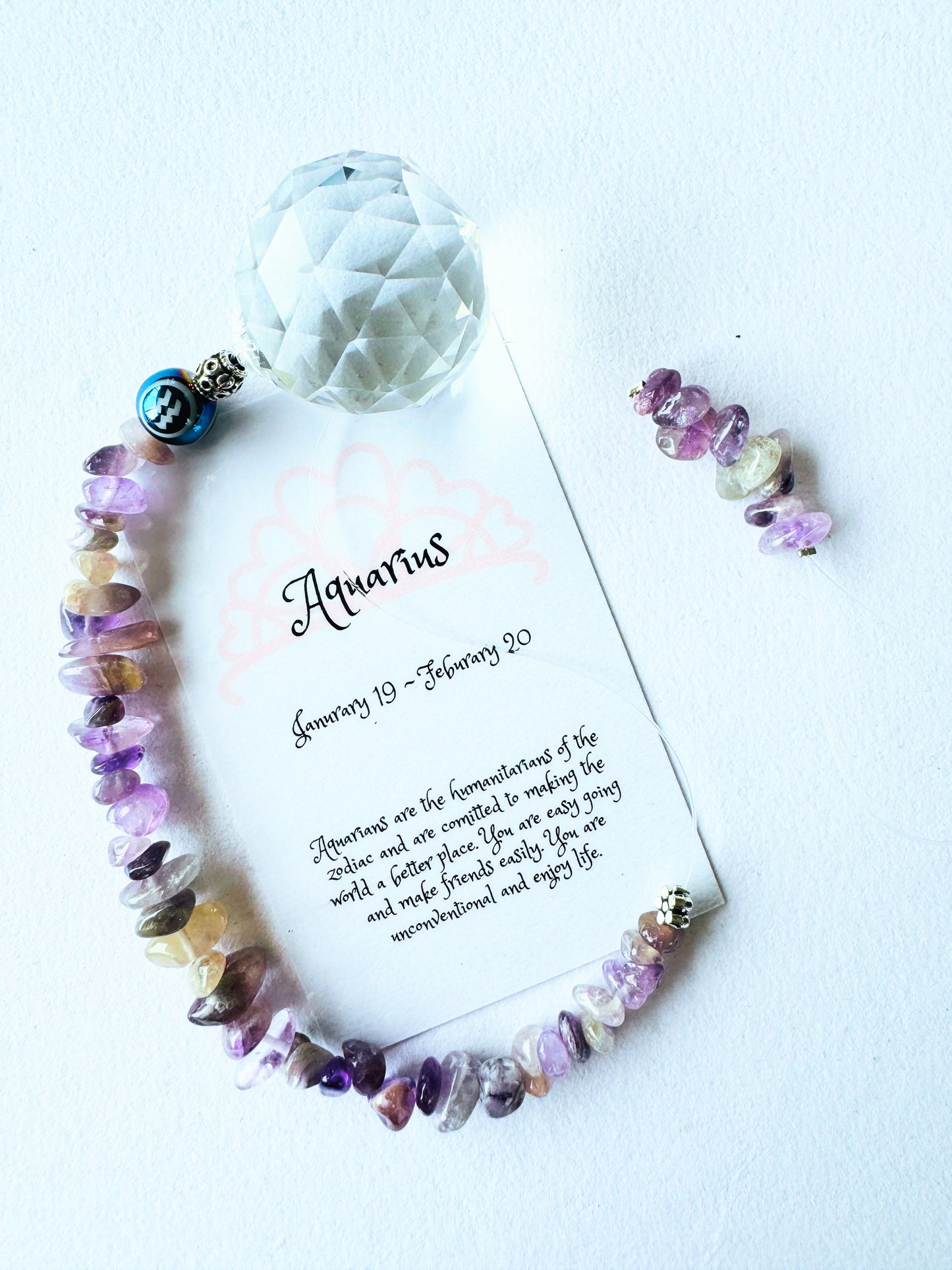 Zodiac Sun Catcher With Zodiac Bead.