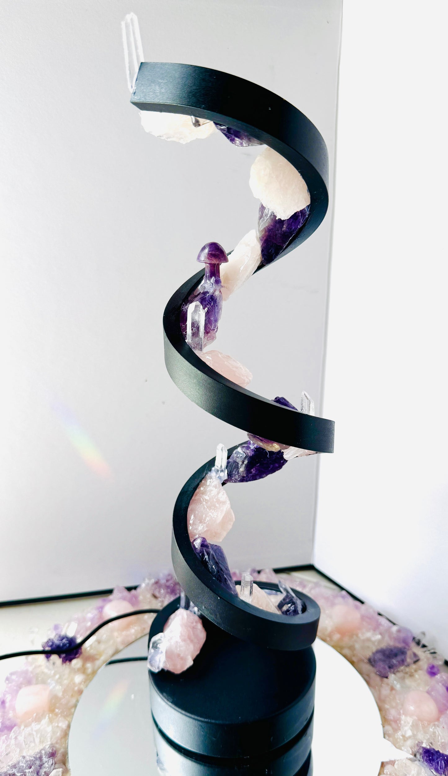 Forest Fairy Amethyst Spiral Crystal Lamp