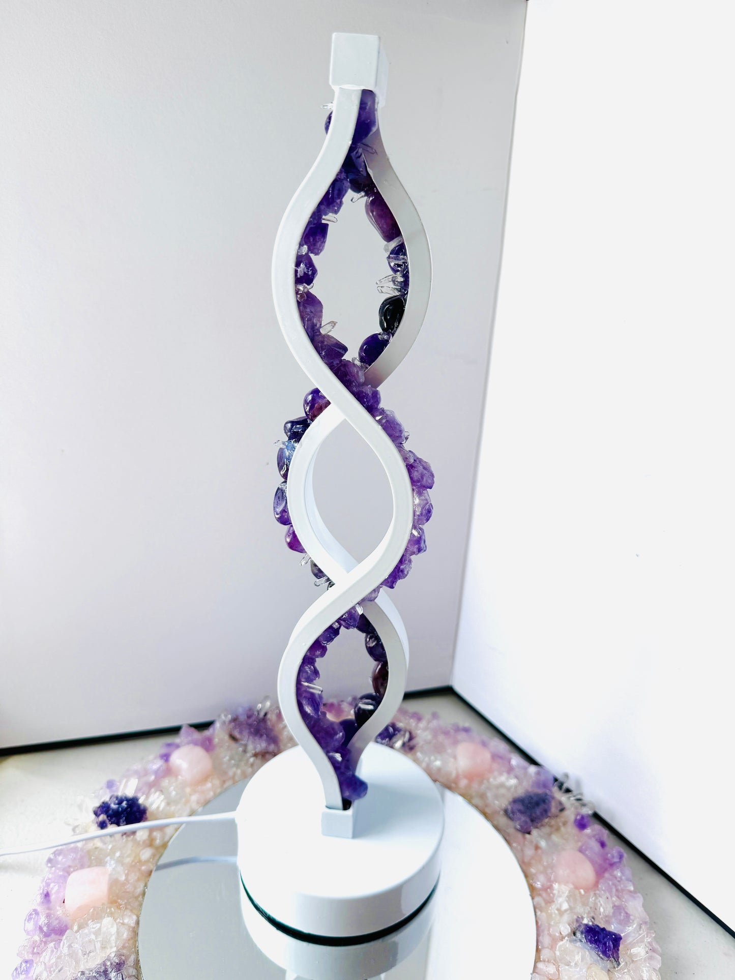 Crystal Lamp “ Spirit Light Spiral Twist”