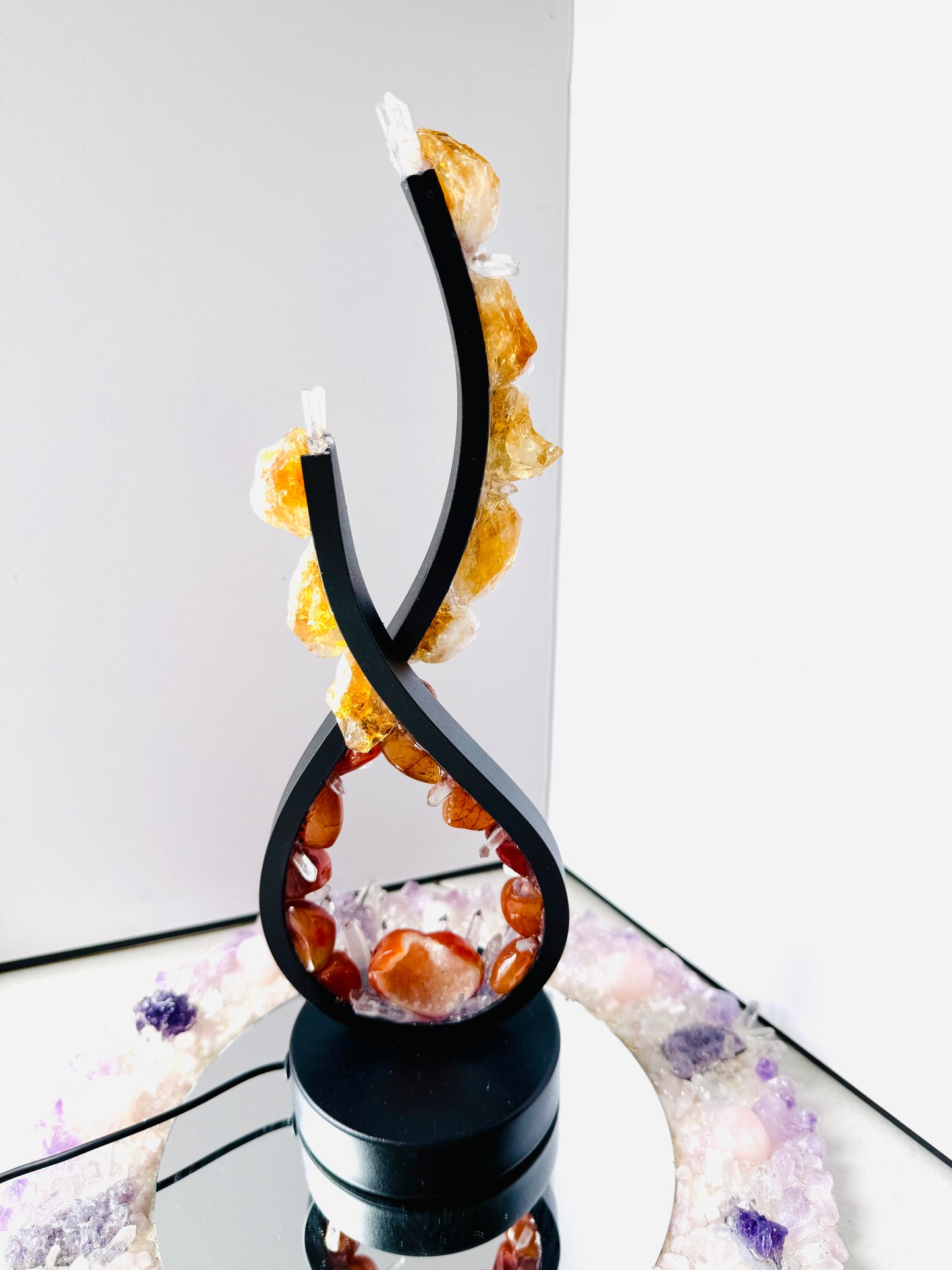 Flame Crystal Lamp “Carnelian Fire”