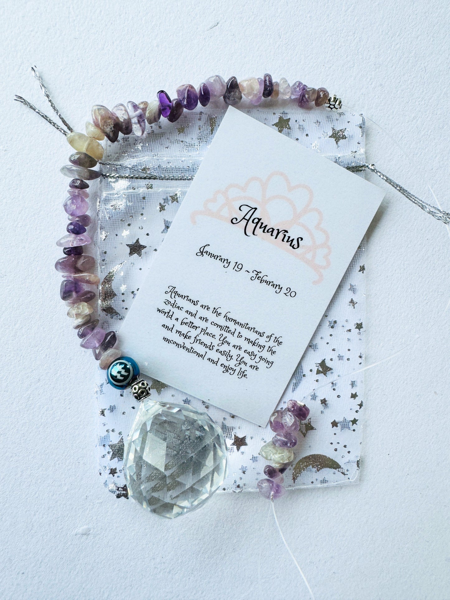 Zodiac Sun Catcher With Zodiac Bead.