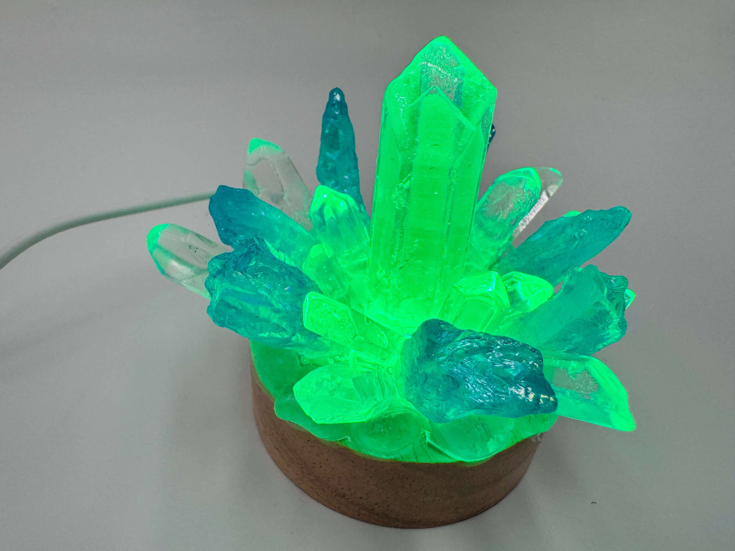 Crystal Lamp Clear Quartz & Blue Aura Quartz Lamp/SM