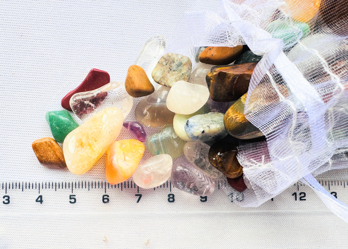 Tumbled Crystal Bags 200+g 4 sizes Available.