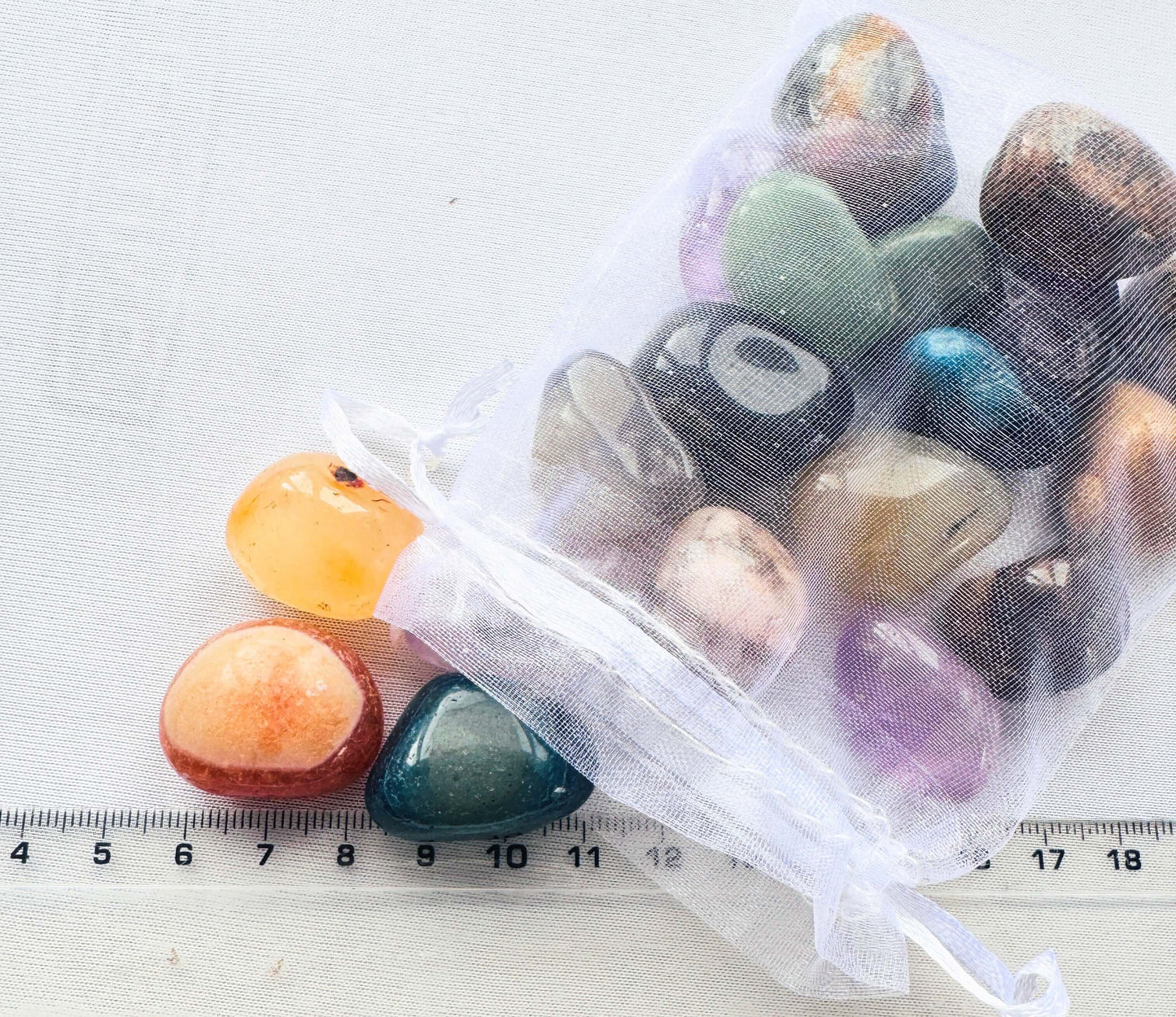 Tumbled Crystal Bags 200+g 4 sizes Available.