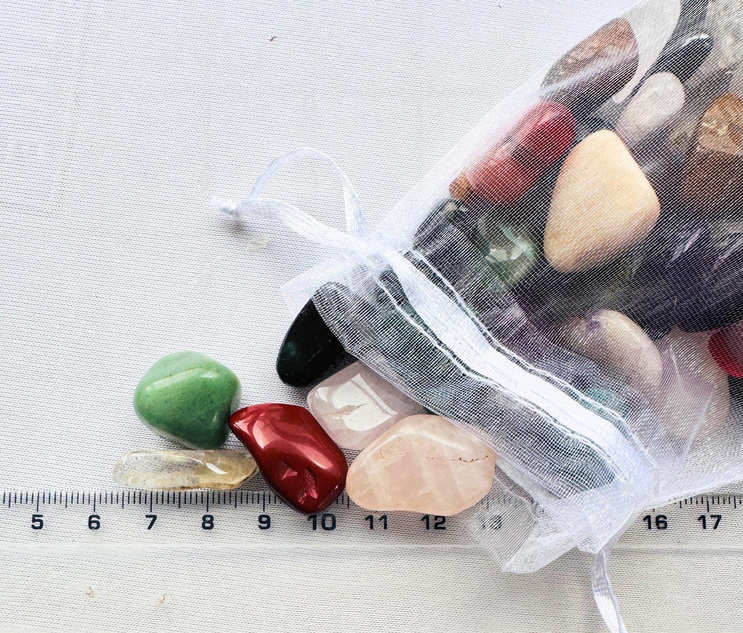 Tumbled Crystal Bags 200+g 4 sizes Available.