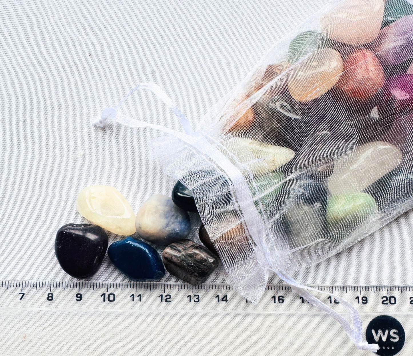Tumbled Crystal Bags 200+g 4 sizes Available.