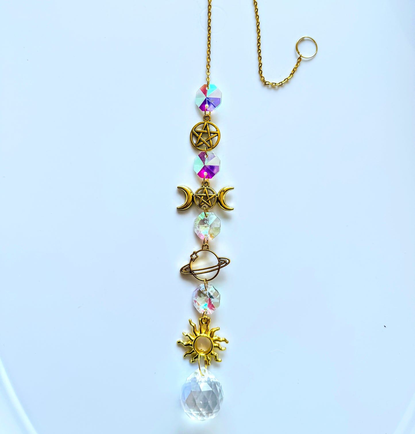 Iridescent Triple Gold Goddess Sun Catcher