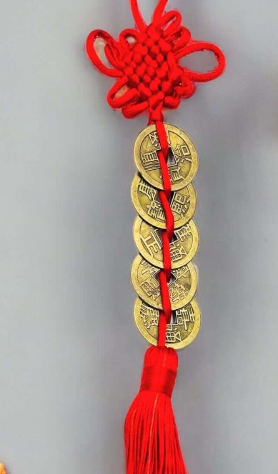 Feng Shui 5 Lucky Coins Hanger.