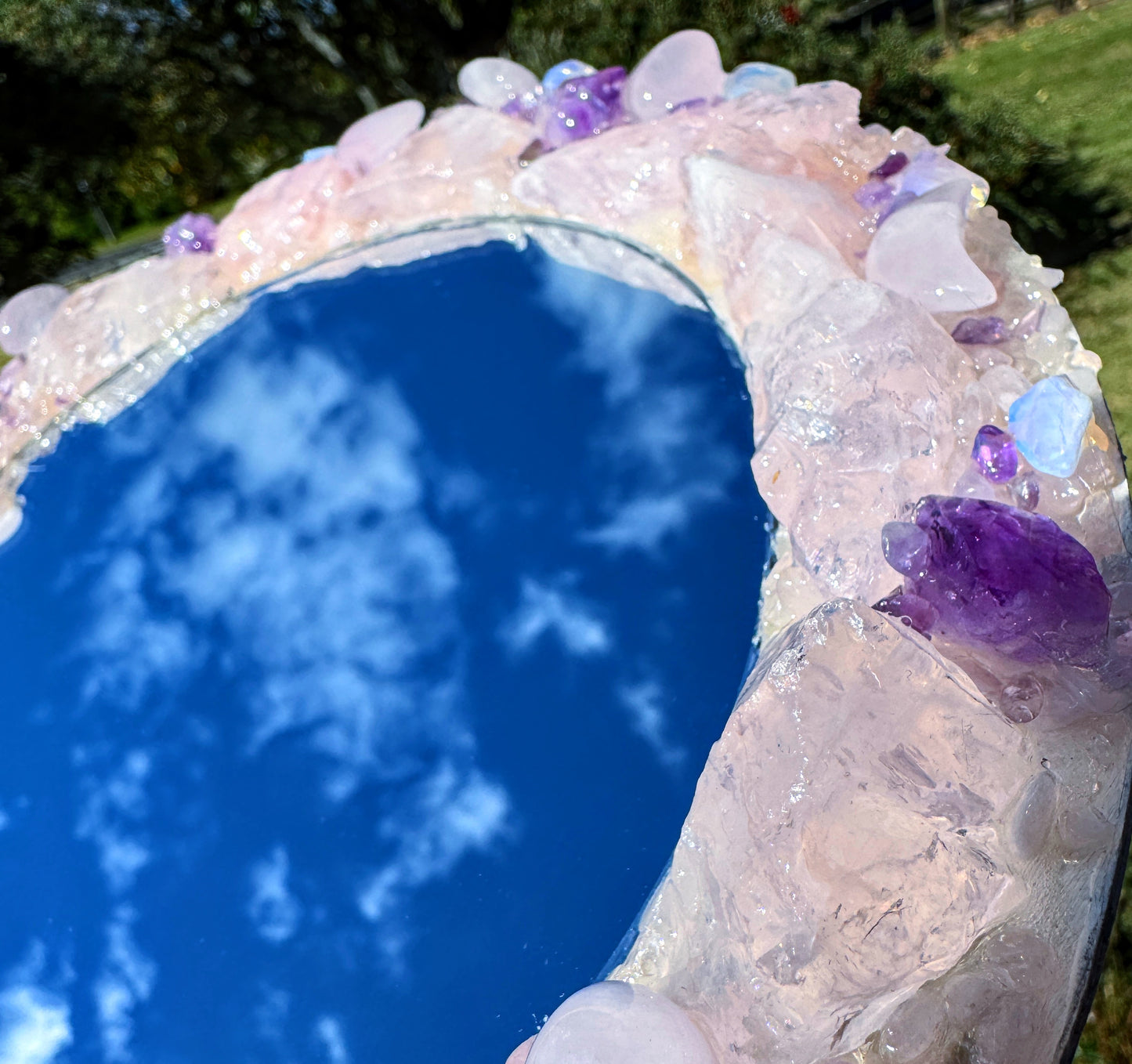 Rose Angel Crystal Mirror 25cm