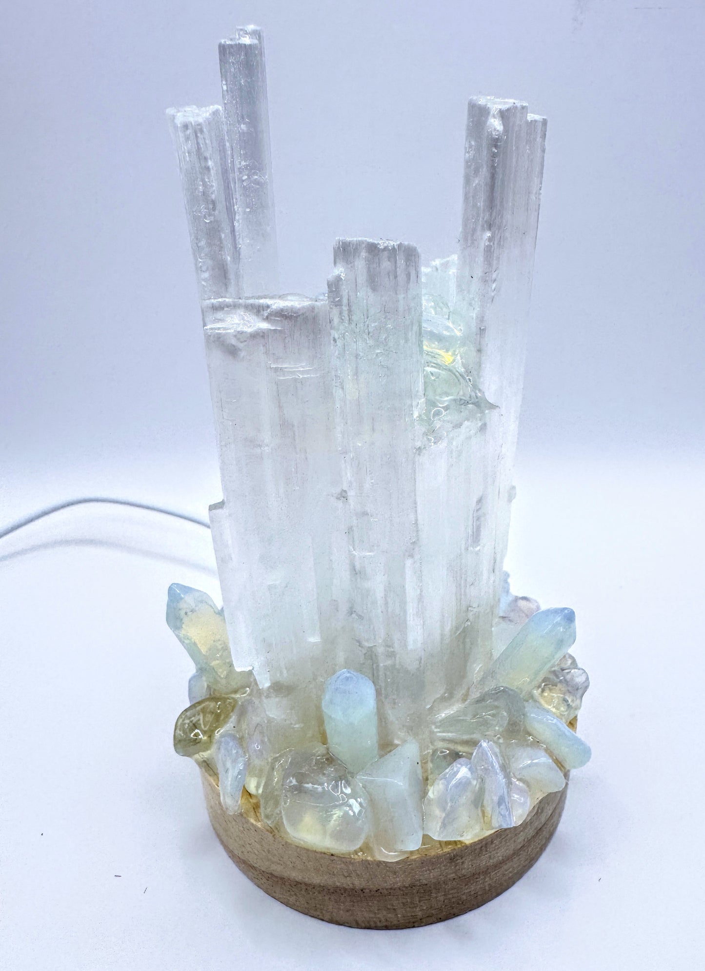 Selenite Lamp Opalite 8cm Base