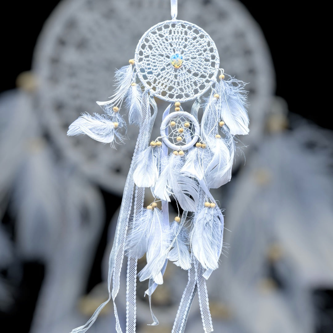 White double ring dream catcher