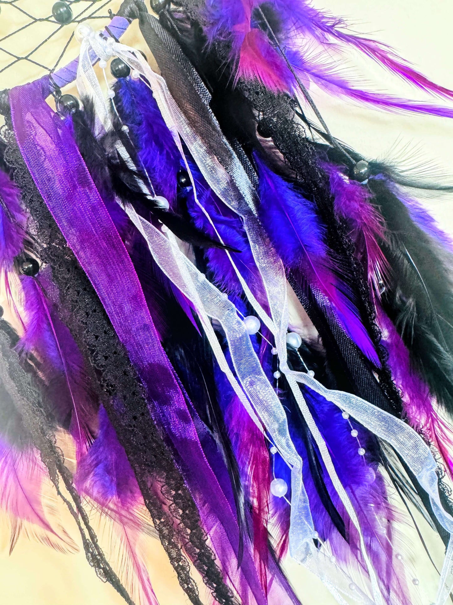 Purple & Black crescent Moon Dreamcatcher.