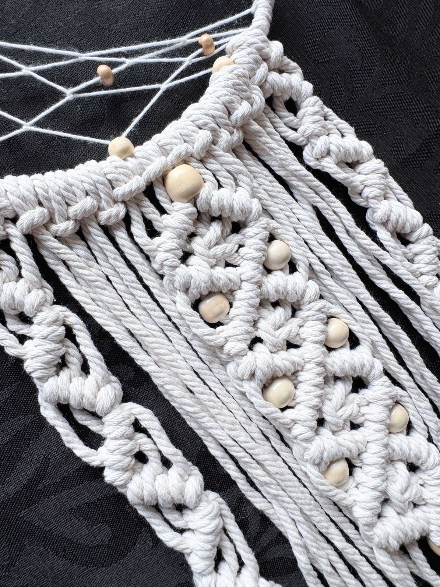 Crescent Moon Macrame Wall Hanger.