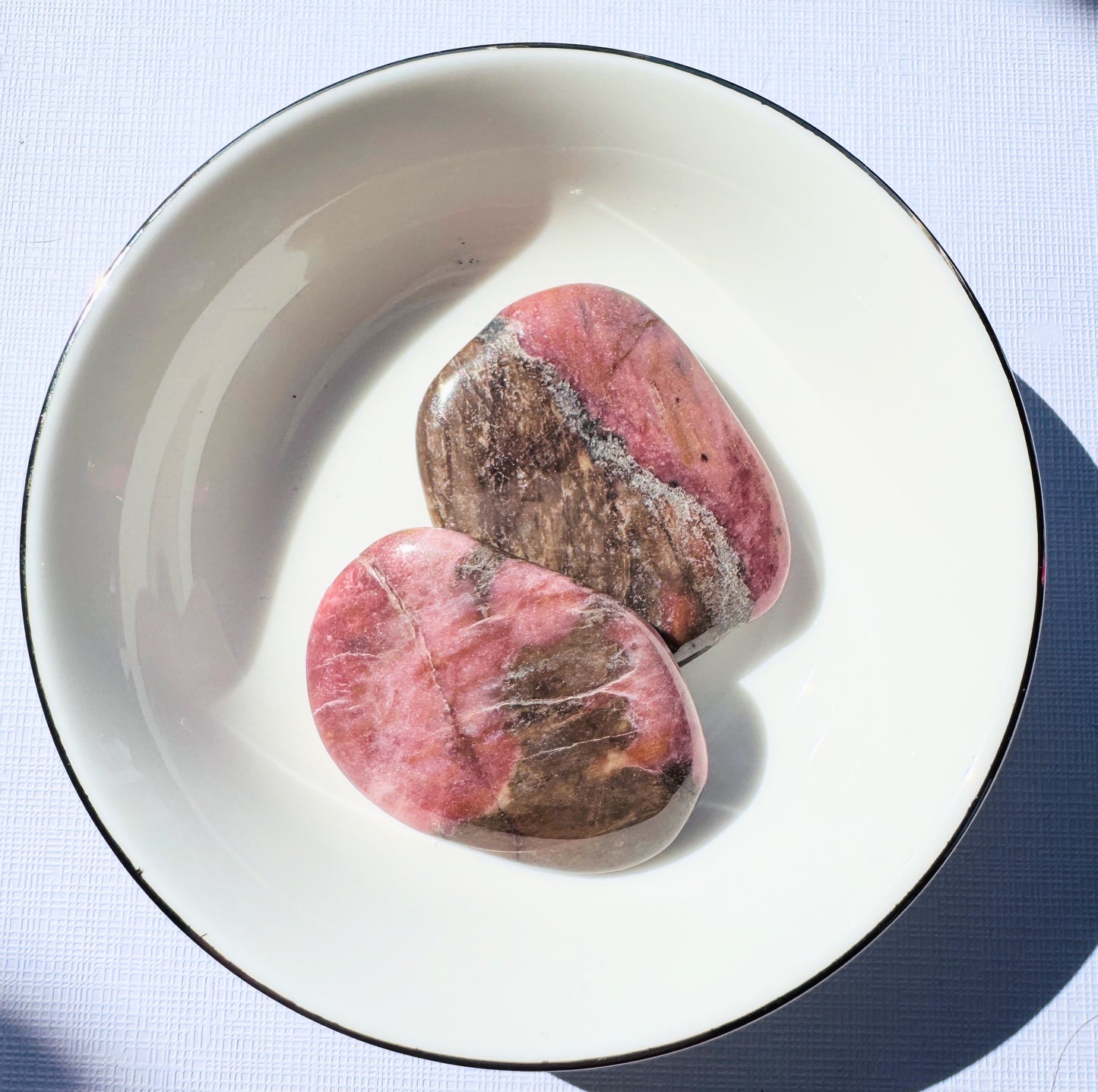 Rhodonite Palm Stones.
