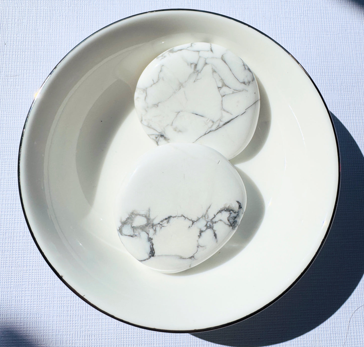 Howlite Palm Stone