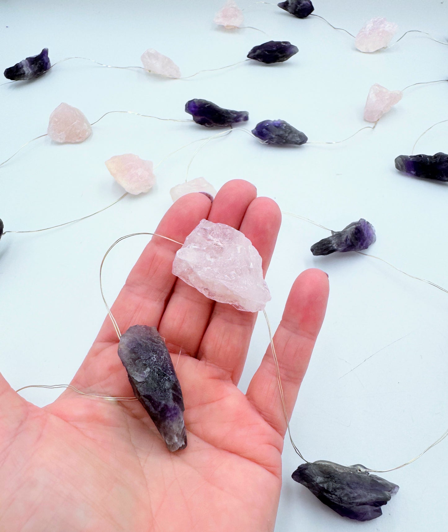 Crystal Fairy Lights Amethyst & Rose Quartz 3M