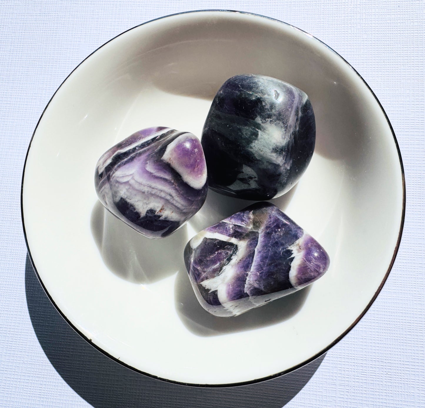Chevron Amethyst Tumbled.