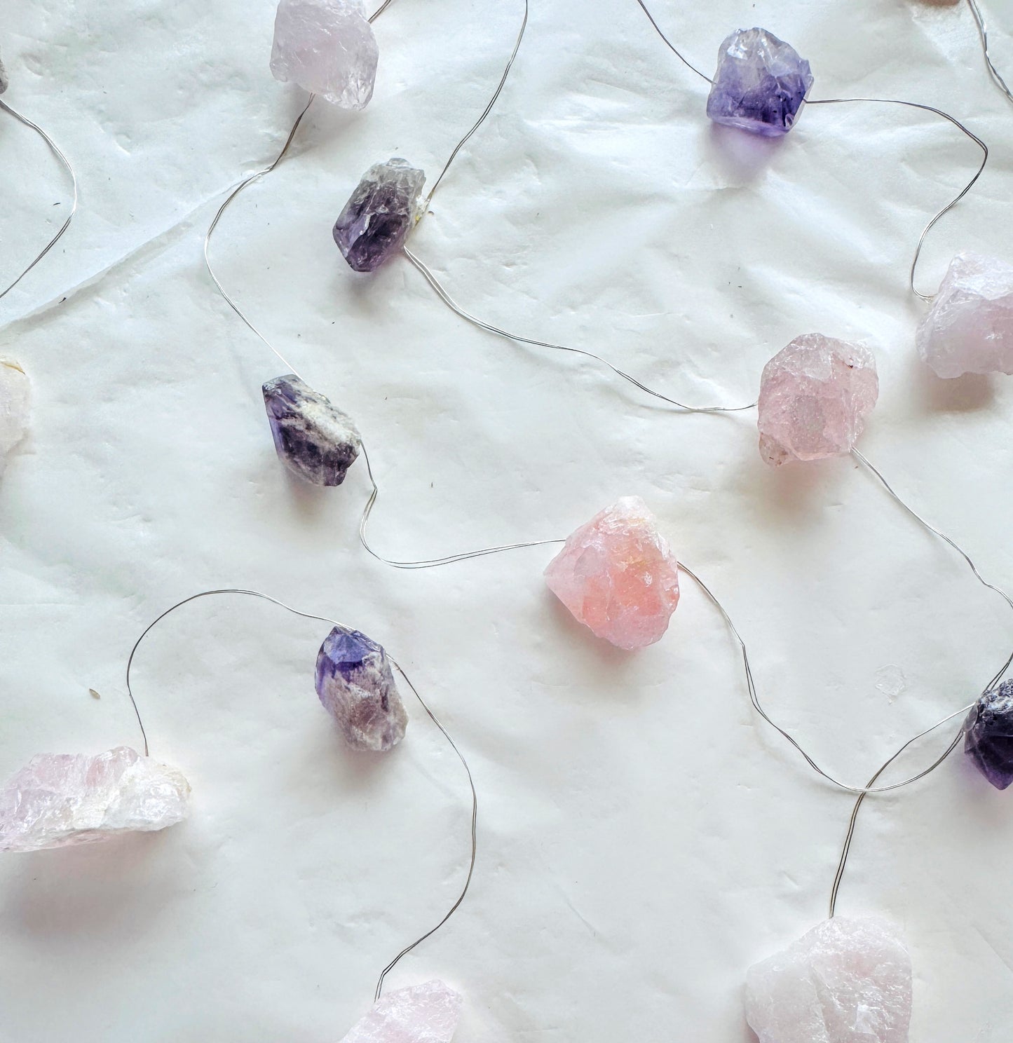 Crystal Fairy Lights Amethyst & Rose Quartz 3M