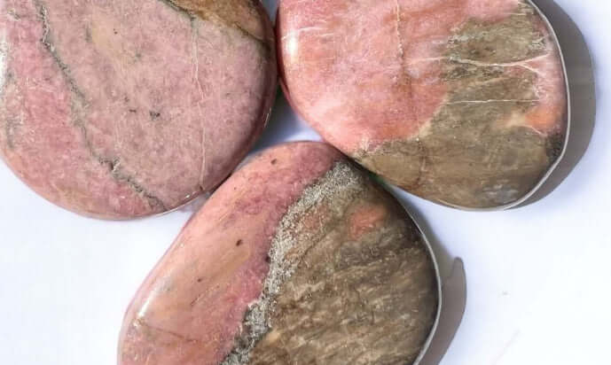 Rhodonite Palm Stones.