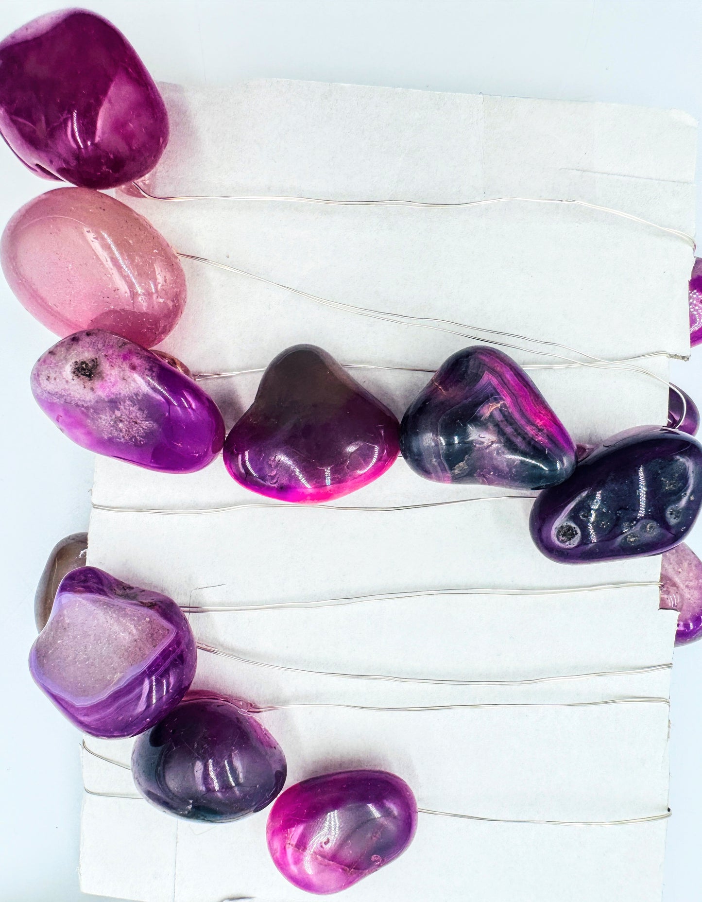 Crystal Fairy Lights Tumbled Pink Agate 2M