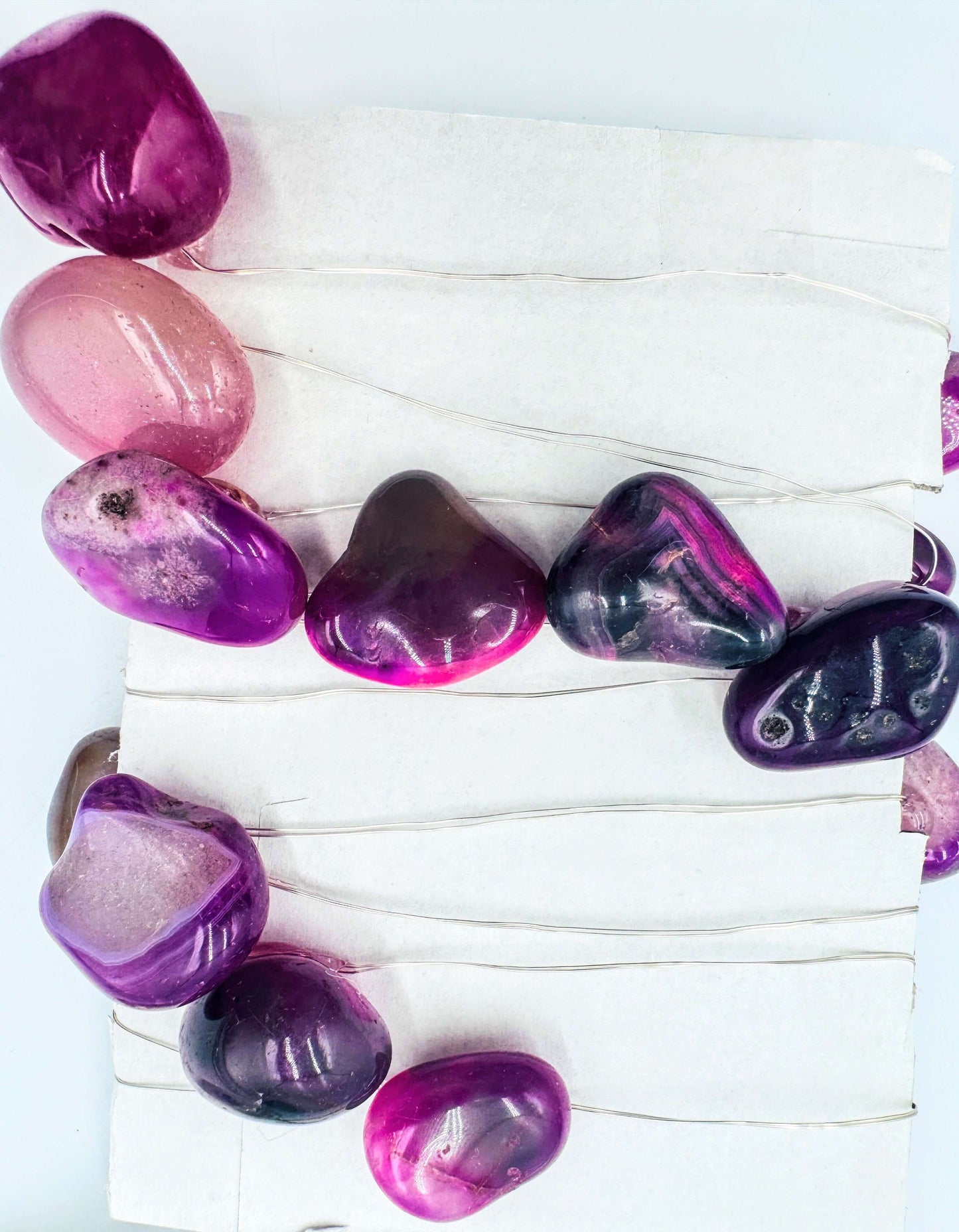 Crystal Fairy Lights Tumbled Pink Agate 2M