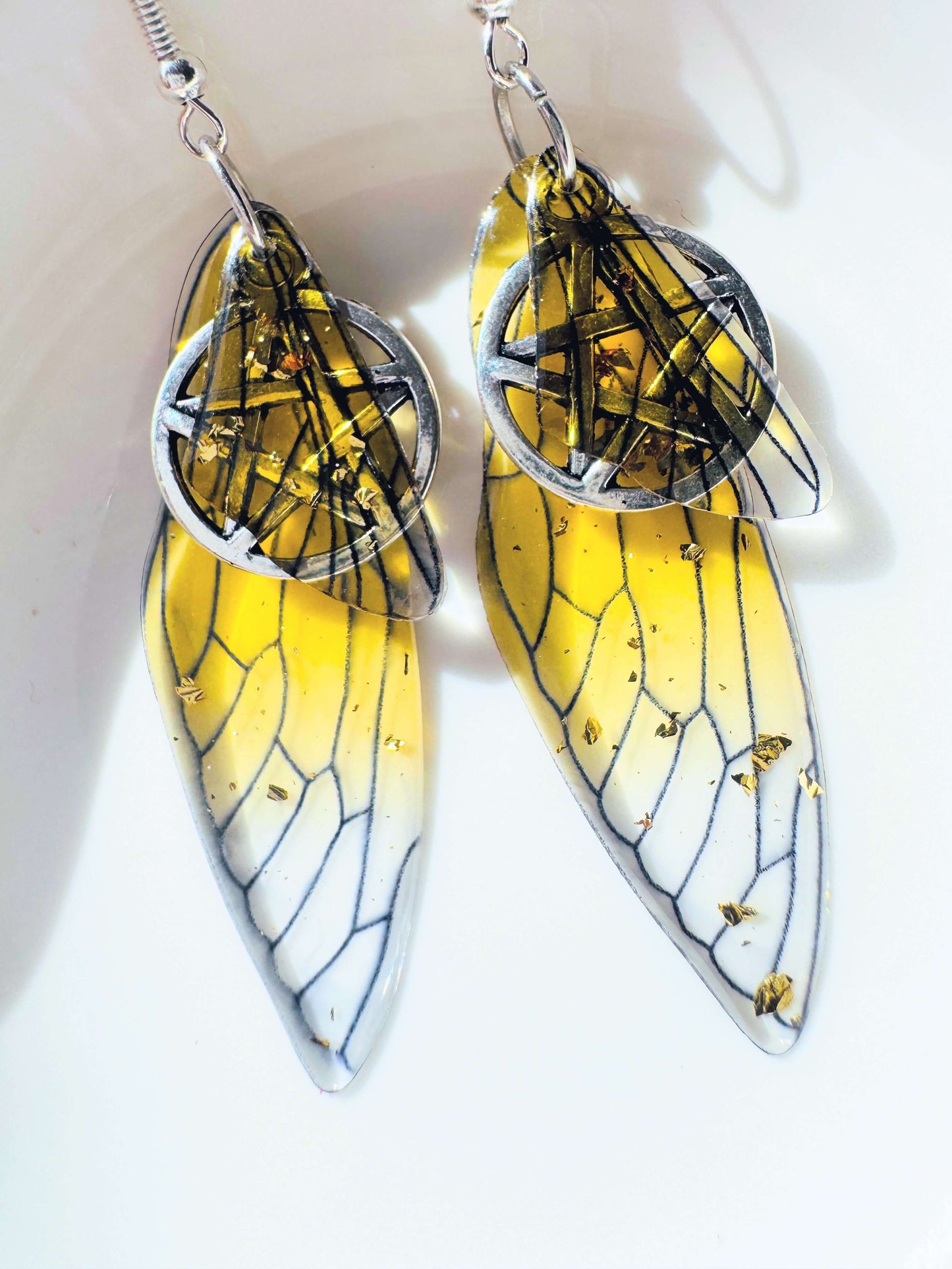 Fairy Wing Pentacle Earrings