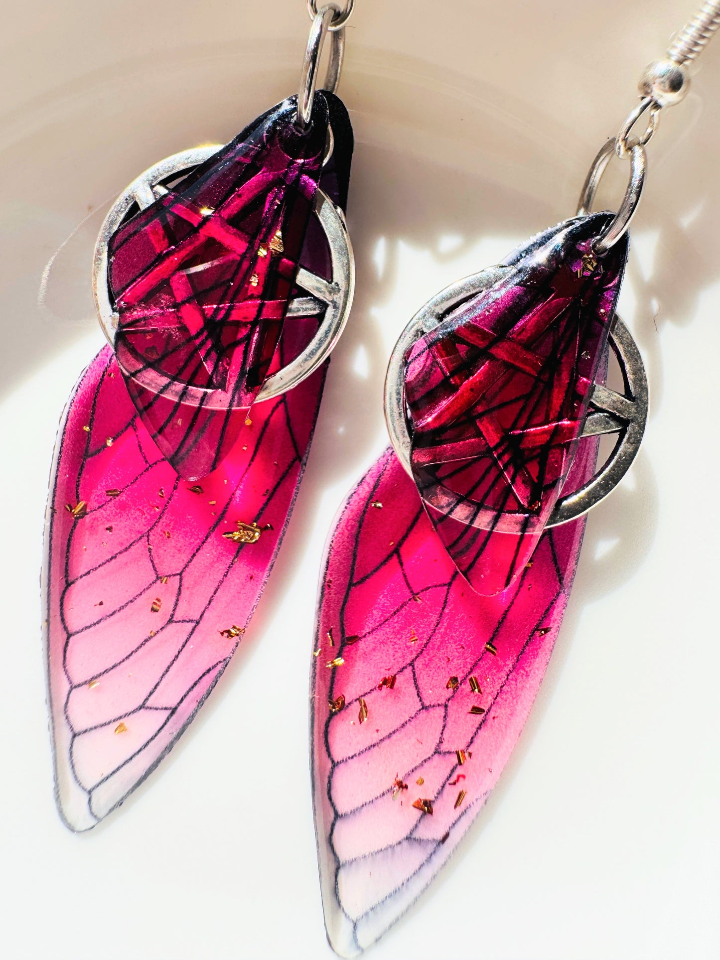 Fairy Wing Pentacle Earrings